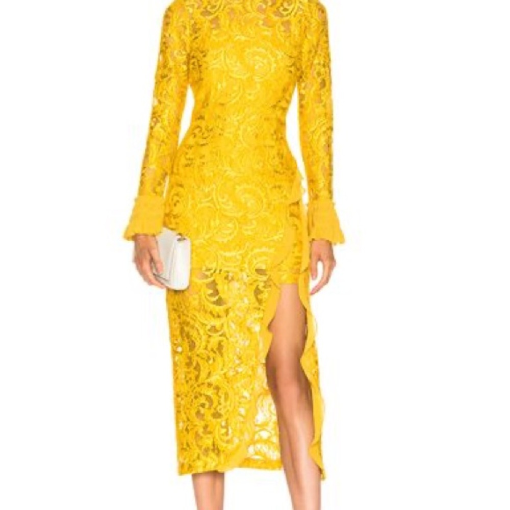 Alexis Vibrant Yellow Lace Dress